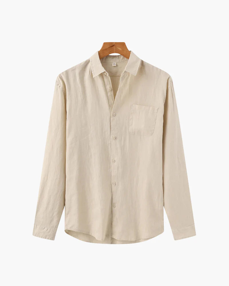 Côte Blanc - Herren Leinenhemd 100% Leinen Langarm