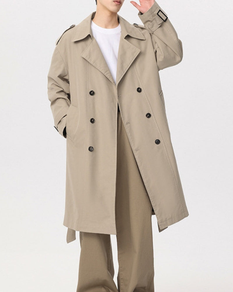 Trenchcoat Beige Klassisch Mit Gürtel