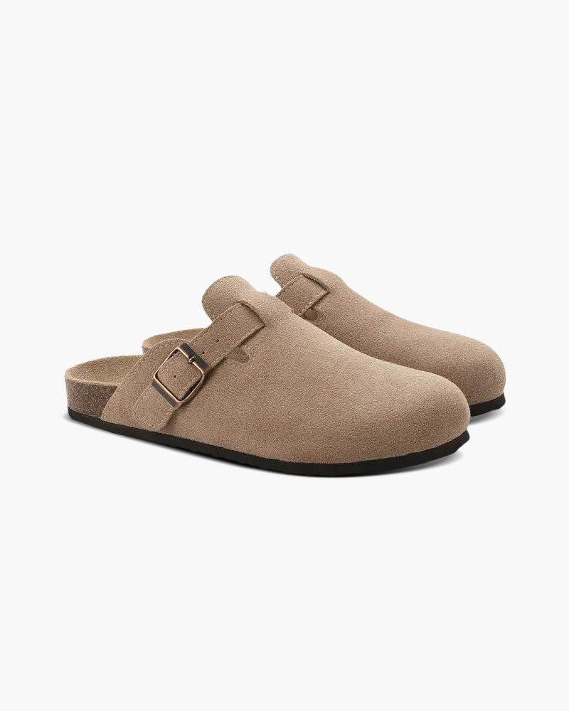 Herren Clogs Beige Größe 42 Kalbswildleder 0