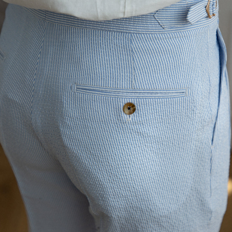 Herren Hochtaillierte Gerade Hose Polyester Blau 7
