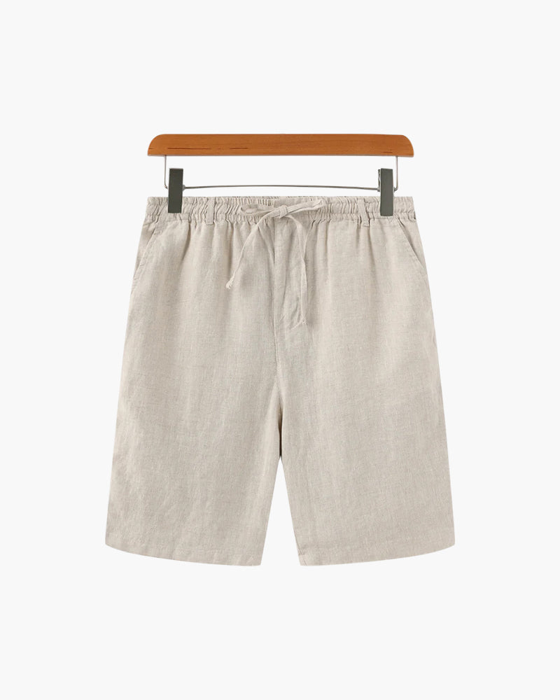 Herren Leinen Shorts Beige Größe L 100% Leinen 0