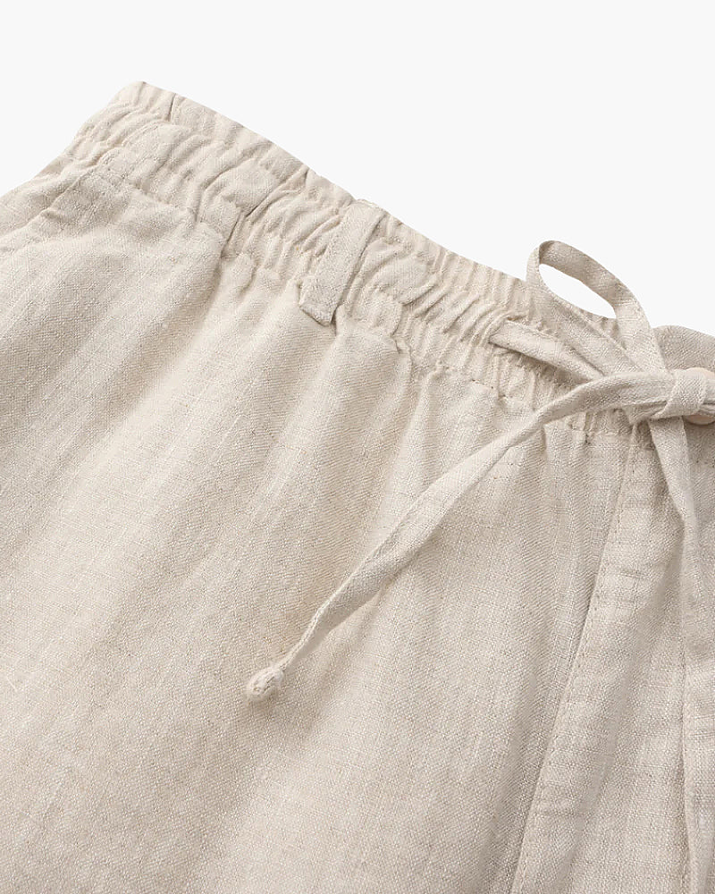 Herren Leinen Shorts Beige Größe L 100% Leinen 6