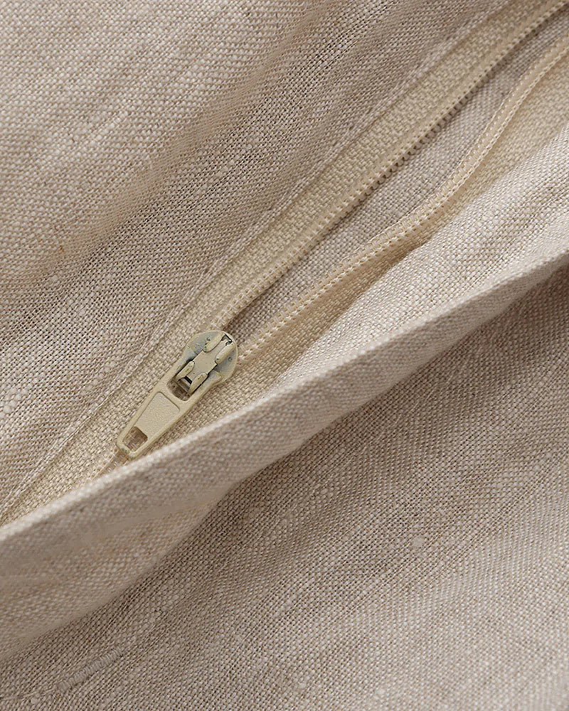 Herren Leinen Shorts Beige Größe L 100% Leinen 7
