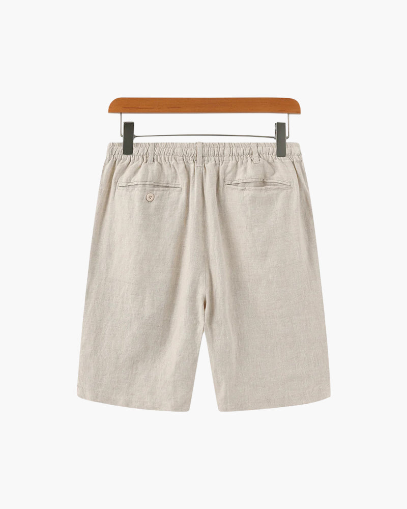 Herren Leinen Shorts Beige Größe L 100% Leinen 8