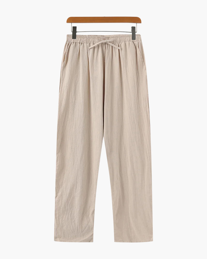 Herren Leinenhose Beige Größe L Leinen 0