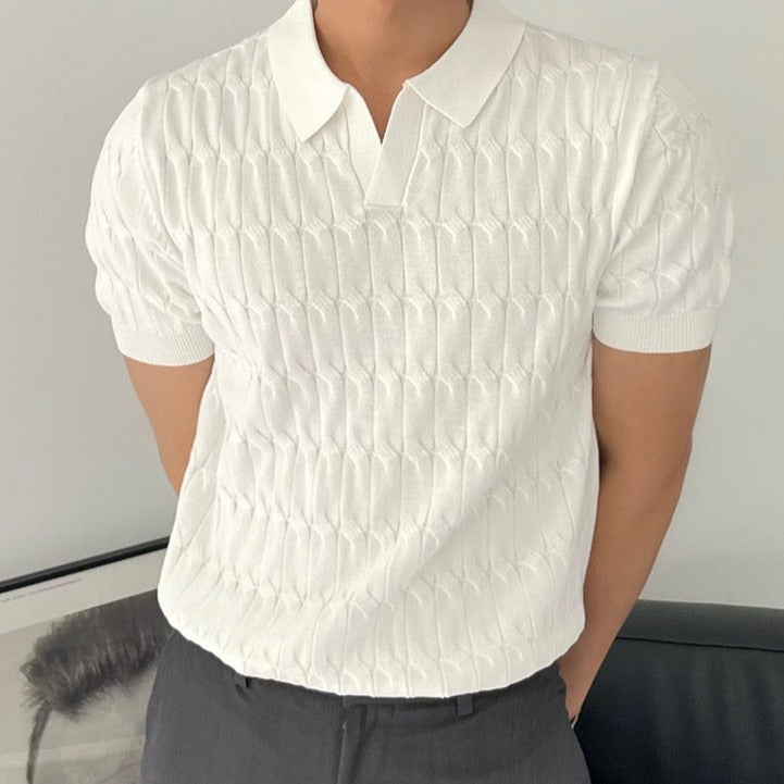 Herren Polo Shirt Schwarz Größe L Polyester Old Money Stil 0