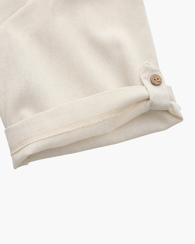 Herren Polohemd Beige Größe L Leinen 4