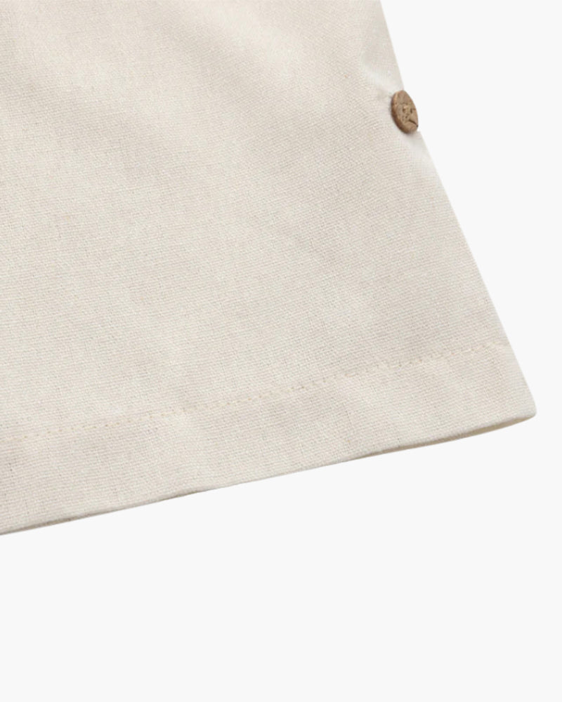Herren Polohemd Beige Größe L Leinen 5