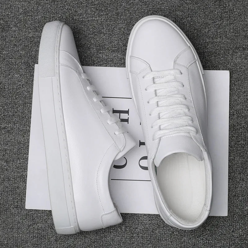 Herren Schuhe Leder Weiß Dick-Sohlen Design 1