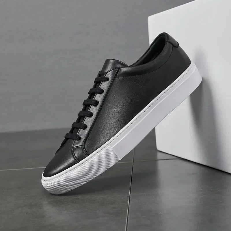 Herren Schuhe Leder Weiß Dick-Sohlen Design 5