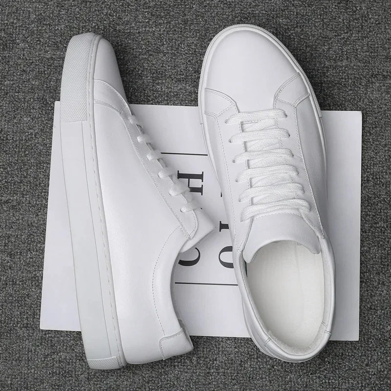Herren Schuhe Leder Weiß Dick-Sohlen Design 6