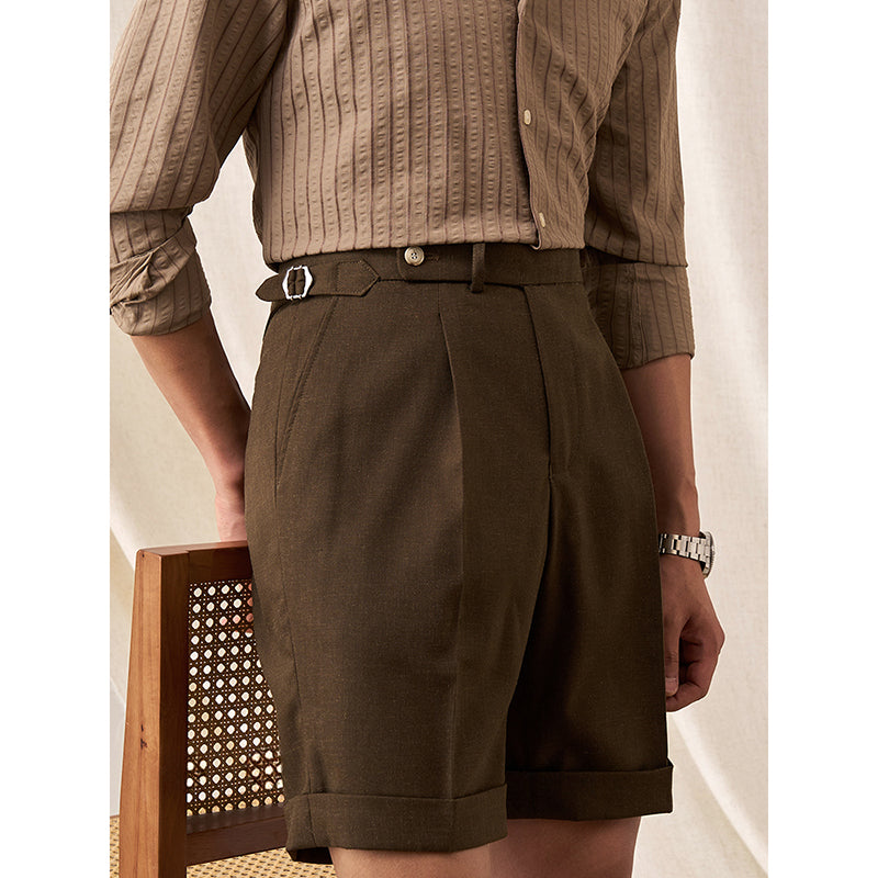 Herren Shorts Leinen Polyester Regular Fit Atmungsaktiv Casual 2