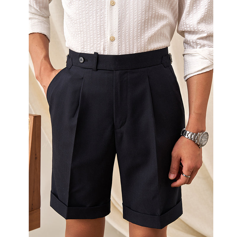 Herren Shorts Leinen Polyester Regular Fit Atmungsaktiv Casual 3