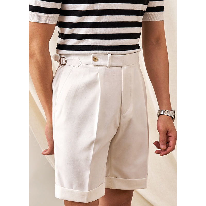Herren Shorts Leinen Polyester Regular Fit Atmungsaktiv Casual 6