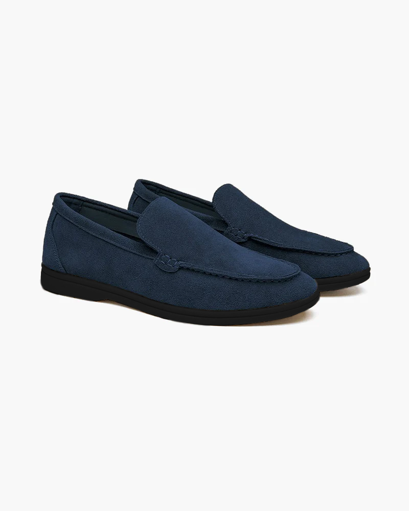 Herren Slipper Wildleder Schwarz Elegant Schlupfschuhe für Klassische Outfits