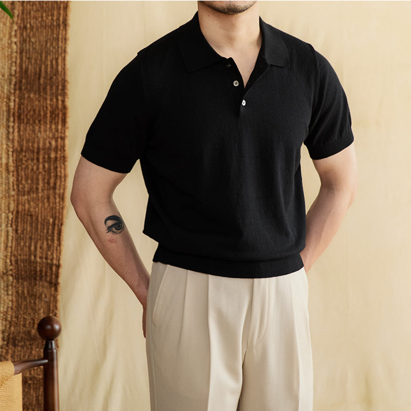 Herren T-Shirt Kurzarm Ramie Baumwolle Klassischer Stil 0