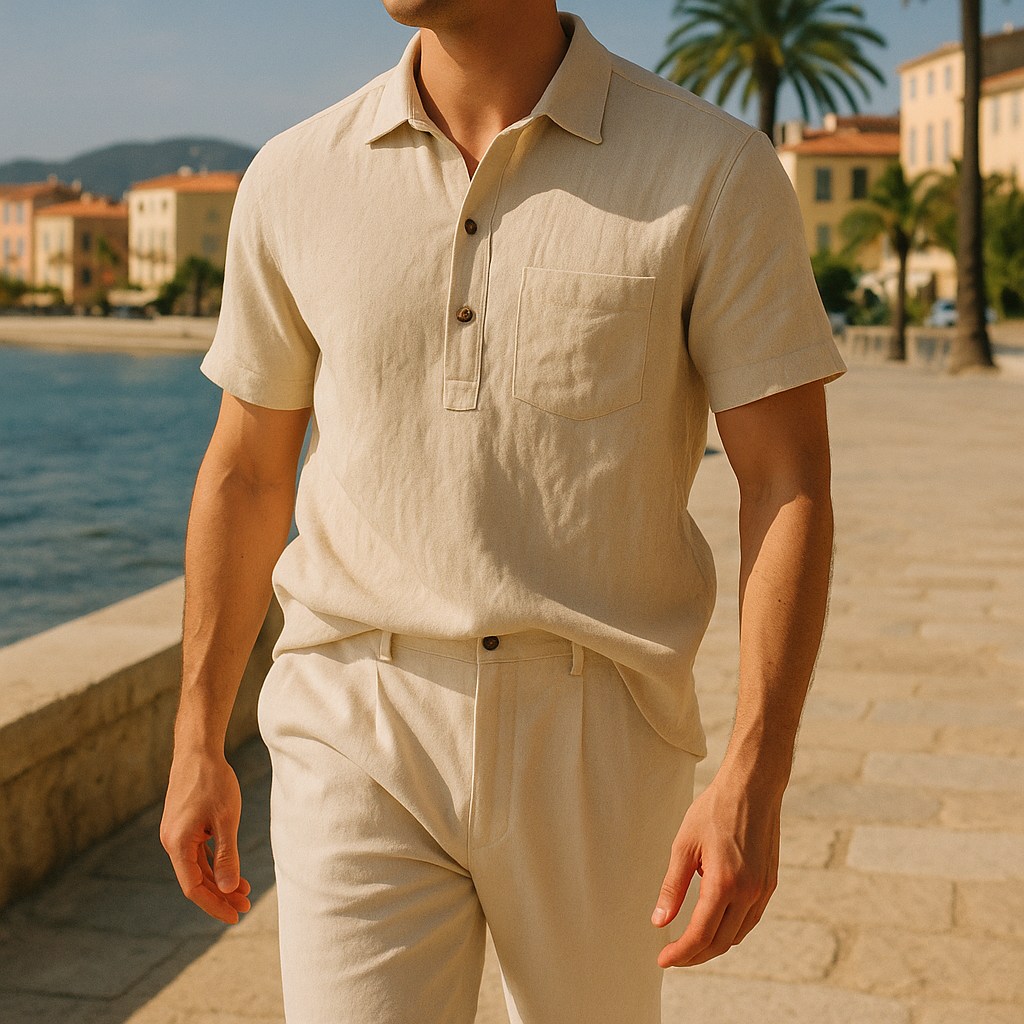 Théo - Herren Polohemd 100% Leinen