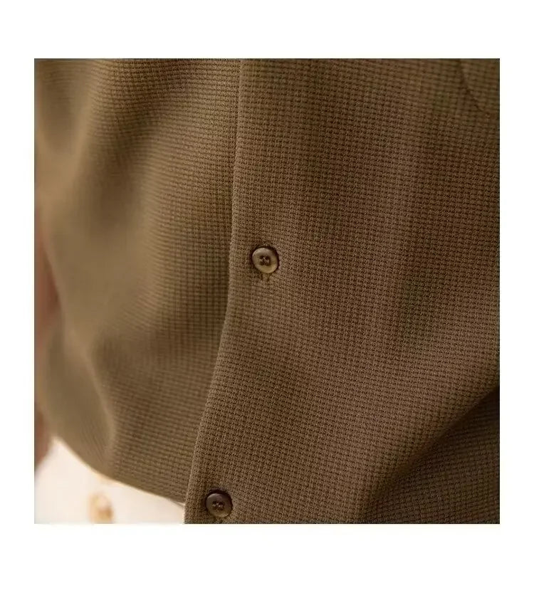 Sacha - Herren Kurzarmhemd Waffelstruktur Slim Fit