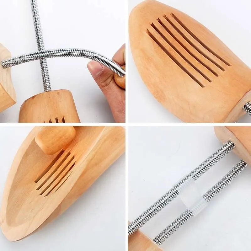 Unisex Schuhbaum Holz Verstellbarer Federmechanismus für Herrenmode 4