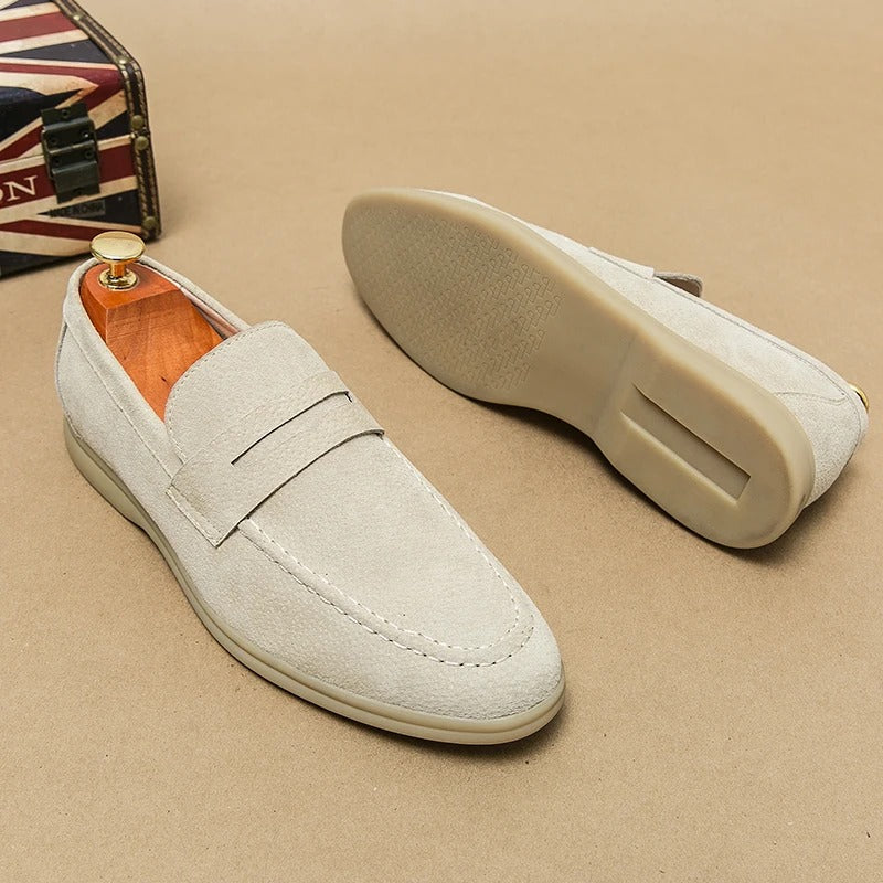 The Promenade - Herren Penny Loafer Wildleder im Old Money Stil – Klassische Loafer Schuhe für Männer