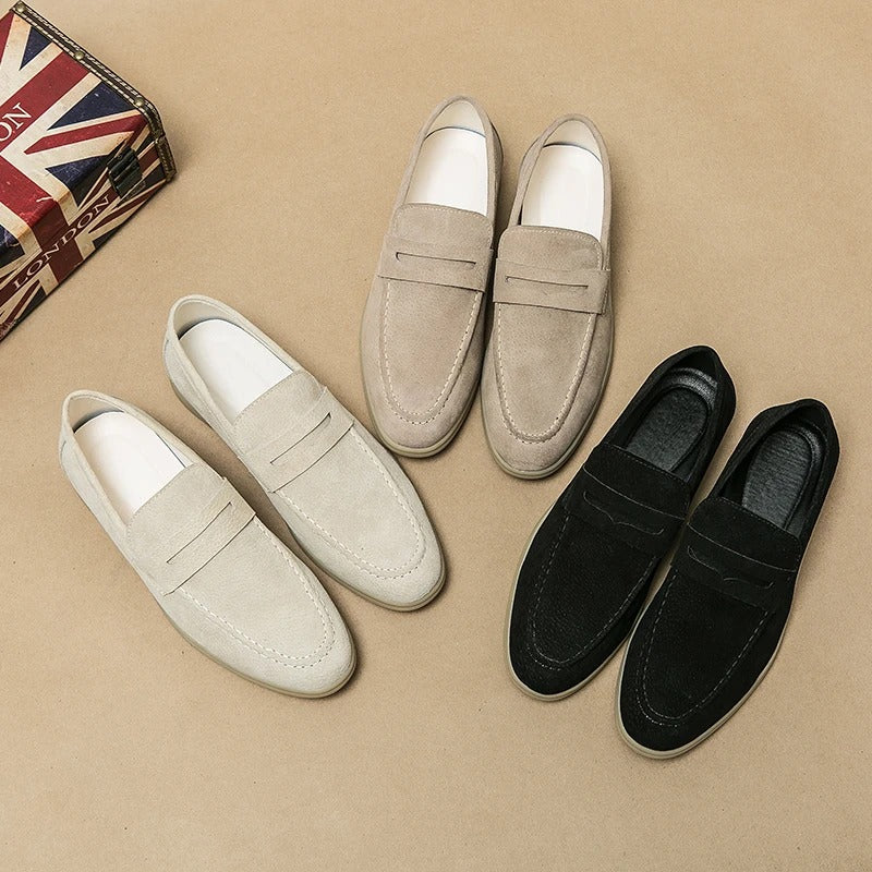 The Promenade - Herren Penny Loafer Wildleder im Old Money Stil – Klassische Loafer Schuhe für Männer