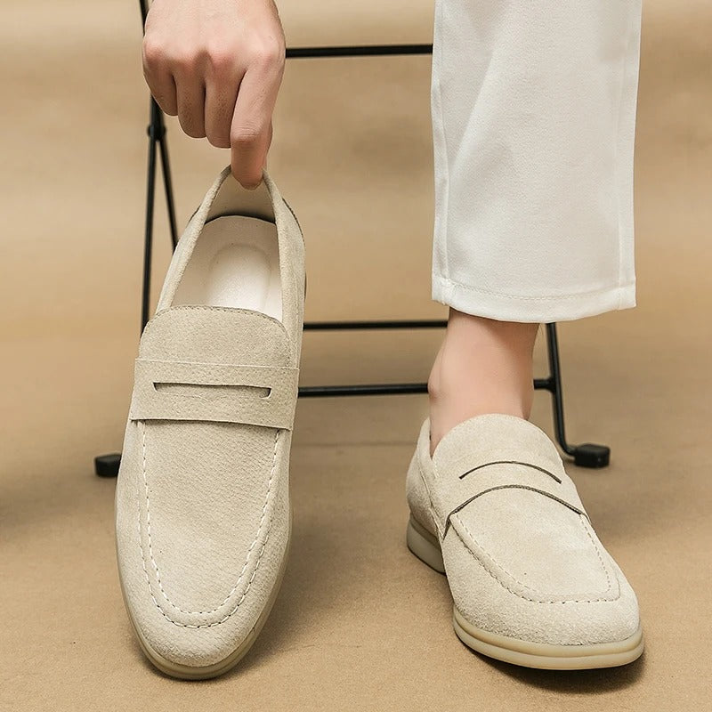 The Promenade - Herren Penny Loafer Wildleder im Old Money Stil – Klassische Loafer Schuhe für Männer