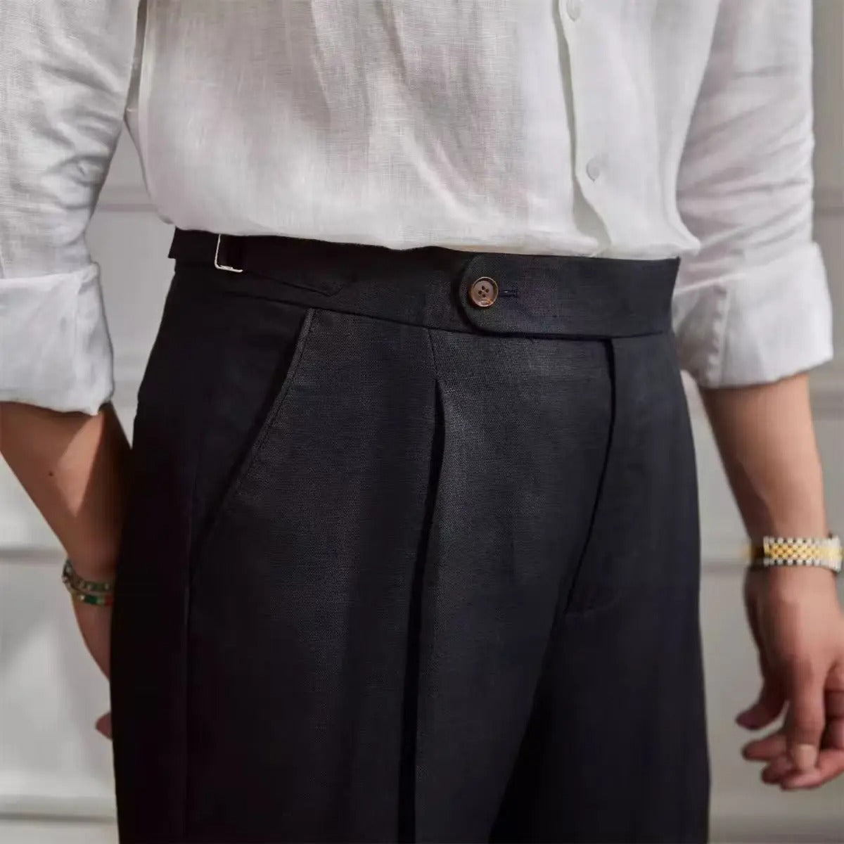 Le Bohème - Herren Leinenhose mit Side Adjuster
