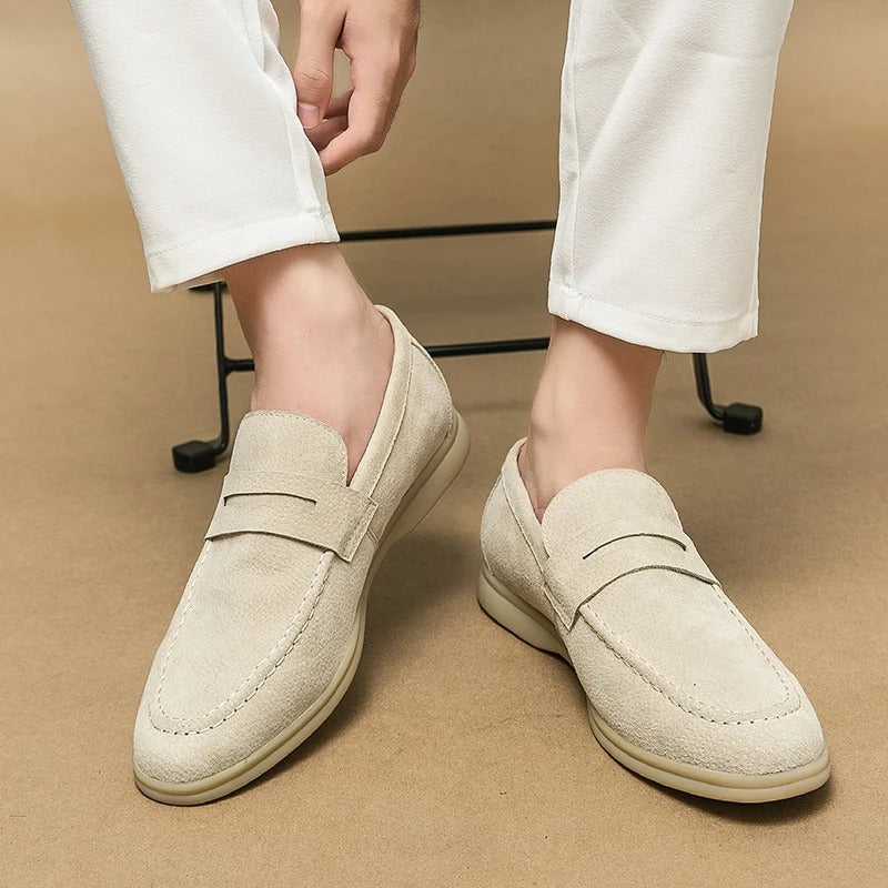 The Promenade - Herren Penny Loafer Wildleder im Old Money Stil – Klassische Loafer Schuhe für Männer