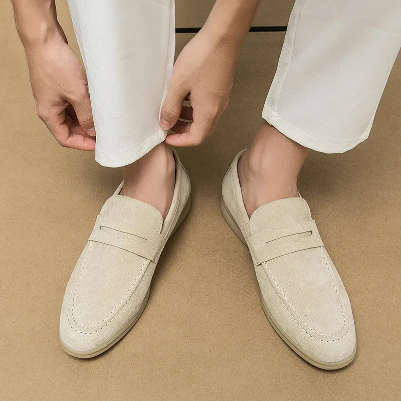 The Promenade - Herren Penny Loafer Wildleder im Old Money Stil – Klassische Loafer Schuhe für Männer