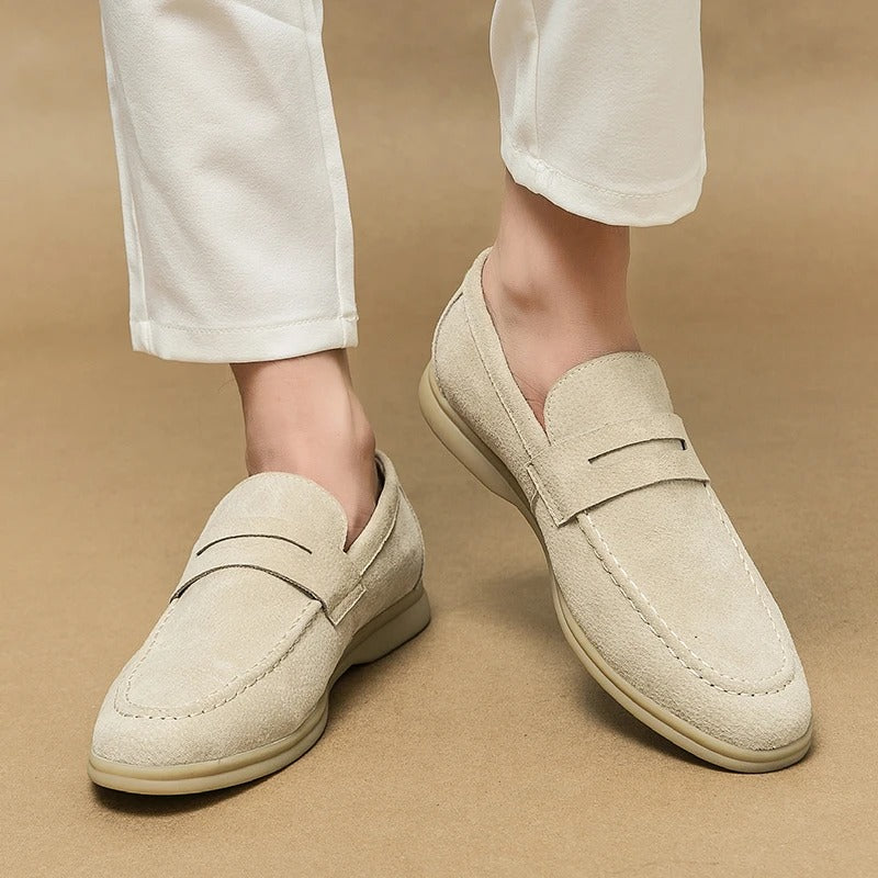The Promenade - Herren Penny Loafer Wildleder im Old Money Stil – Klassische Loafer Schuhe für Männer