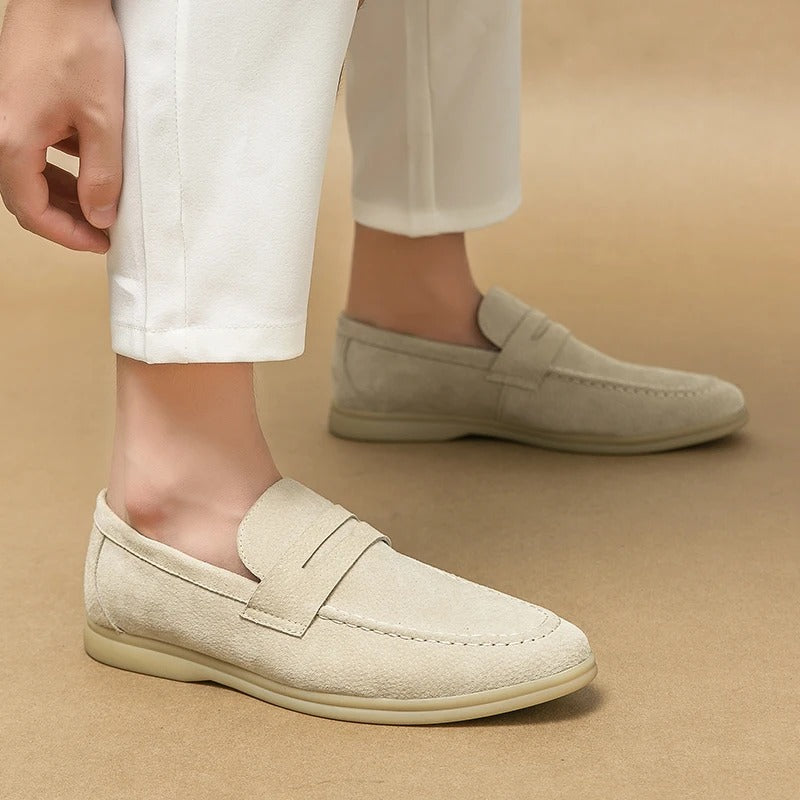 The Promenade - Herren Penny Loafer Wildleder im Old Money Stil – Klassische Loafer Schuhe für Männer