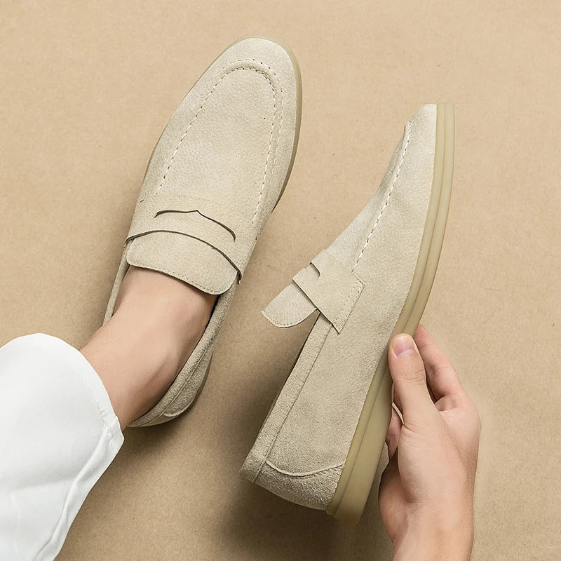 The Promenade - Herren Penny Loafer Wildleder im Old Money Stil – Klassische Loafer Schuhe für Männer