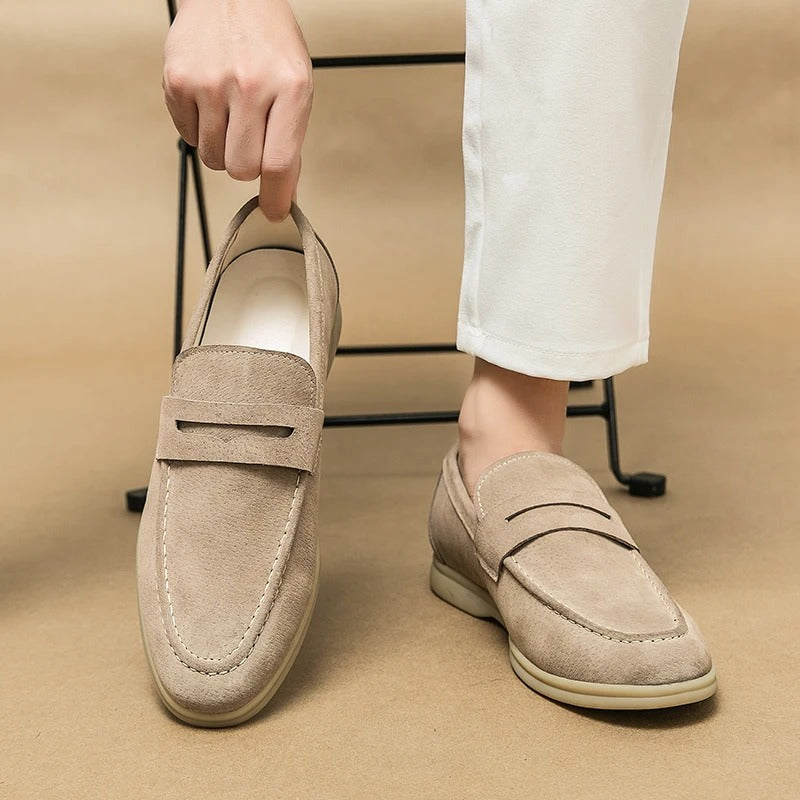The Promenade - Herren Penny Loafer Wildleder im Old Money Stil – Klassische Loafer Schuhe für Männer