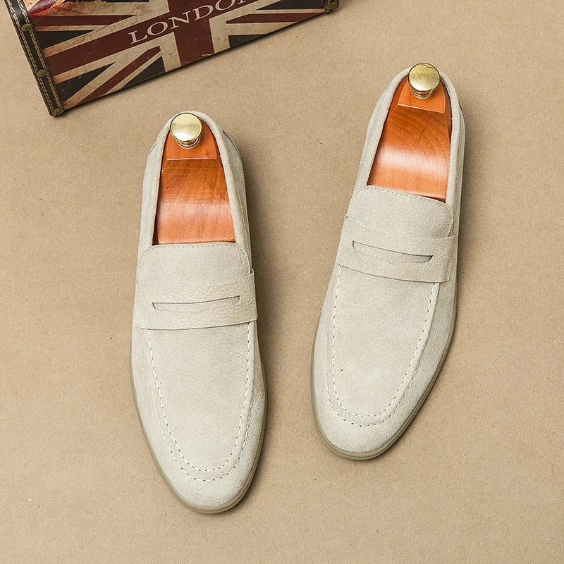 The Promenade - Herren Penny Loafer Wildleder im Old Money Stil – Klassische Loafer Schuhe für Männer