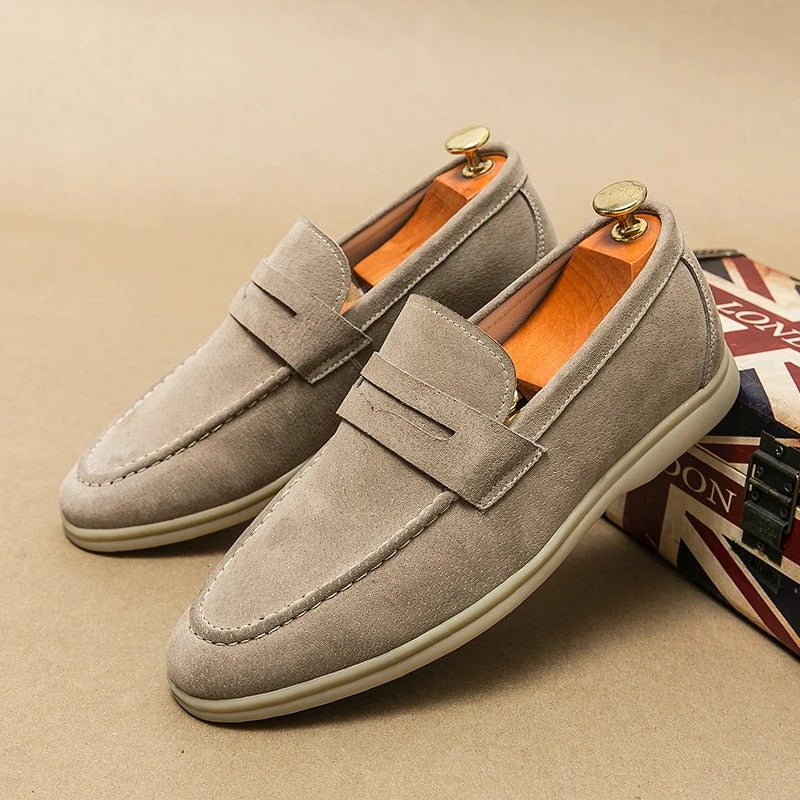 The Promenade - Herren Penny Loafer Wildleder im Old Money Stil – Klassische Loafer Schuhe für Männer