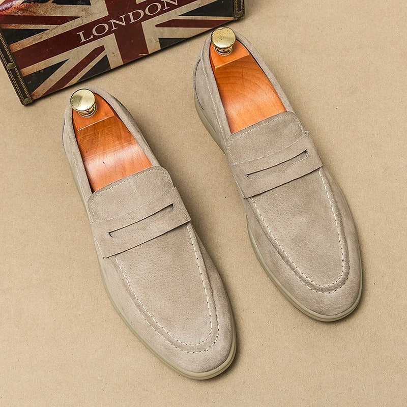 The Promenade - Herren Penny Loafer Wildleder im Old Money Stil – Klassische Loafer Schuhe für Männer