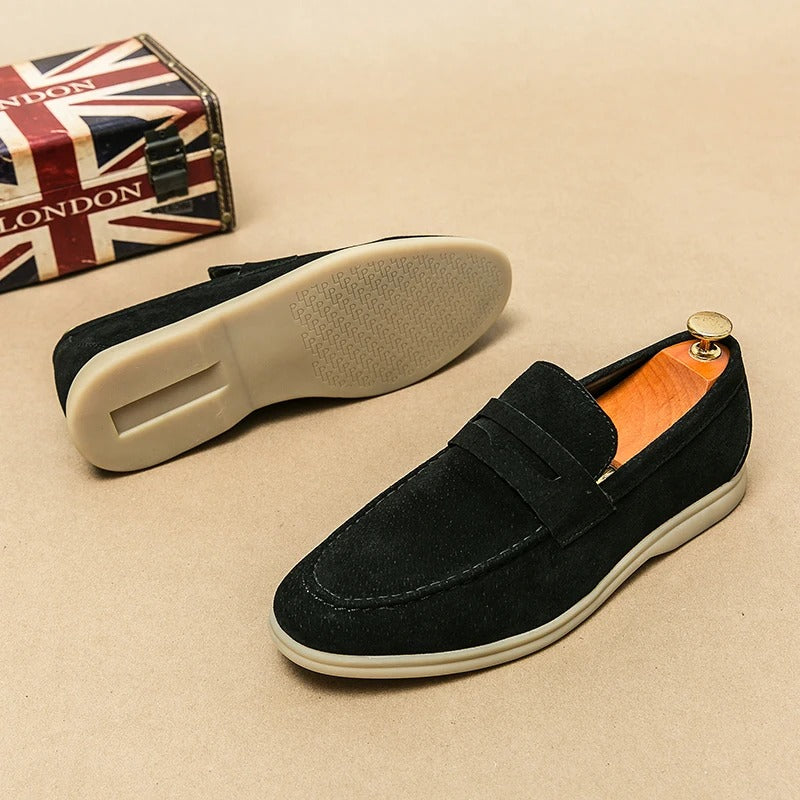 The Promenade - Herren Penny Loafer Wildleder im Old Money Stil – Klassische Loafer Schuhe für Männer