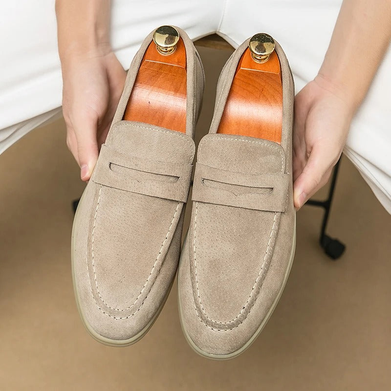 The Promenade - Herren Penny Loafer Wildleder im Old Money Stil – Klassische Loafer Schuhe für Männer