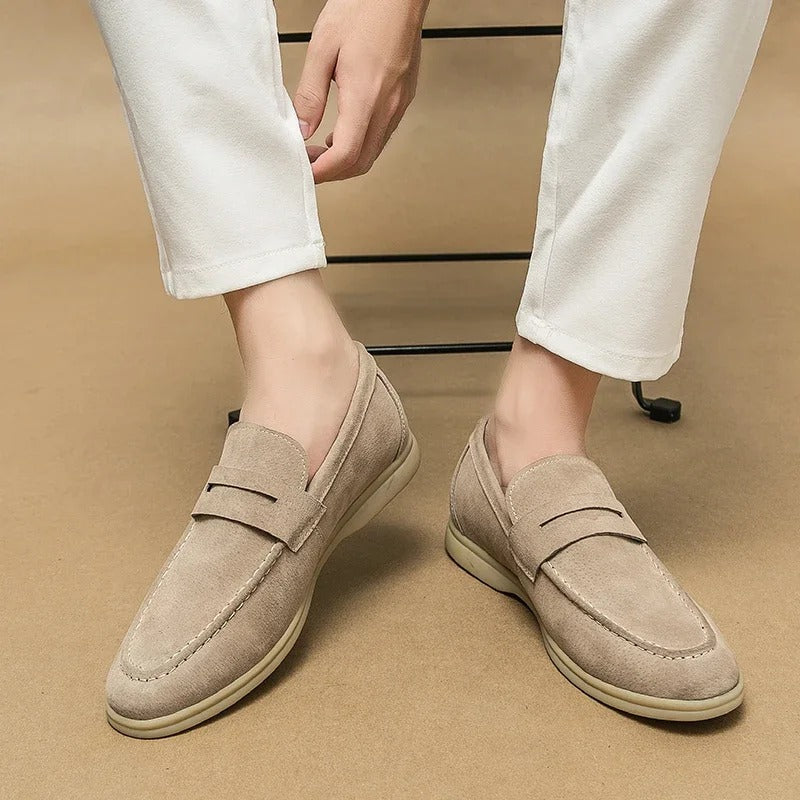 The Promenade - Herren Penny Loafer Wildleder im Old Money Stil – Klassische Loafer Schuhe für Männer