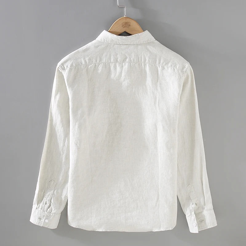 Côte Blanc - Herren Leinenhemd 100% Leinen Langarm