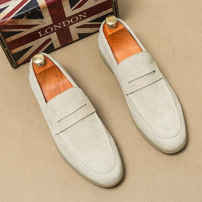 The Promenade - Herren Penny Loafer Wildleder im Old Money Stil – Klassische Loafer Schuhe für Männer