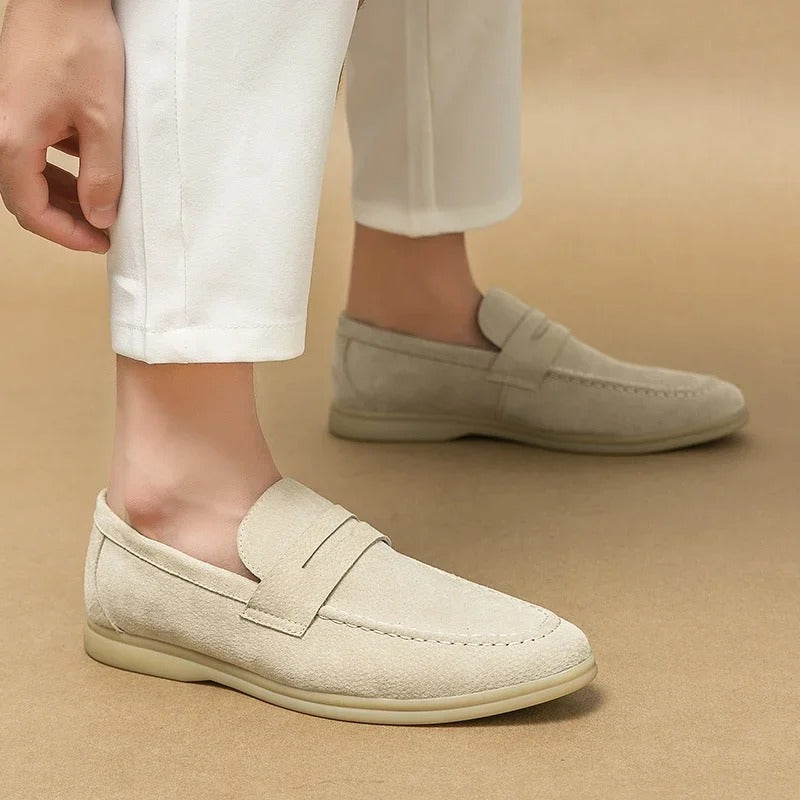 The Promenade - Herren Penny Loafer Wildleder im Old Money Stil – Klassische Loafer Schuhe für Männer