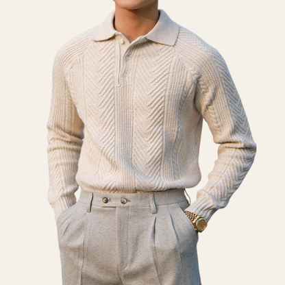 Rémy - Herrenpullover Herbst Winter Polyester mit Kragen Casual