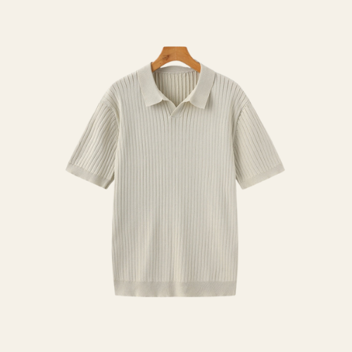 Luc - Herren Polo Shirt 100% Baumwolle mit Rippstruktur