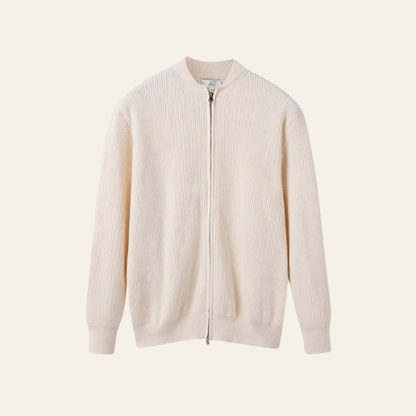 Cédric - Herren Zip-up Gilet 100% Baumwolle Elegant Normaler Schnitt