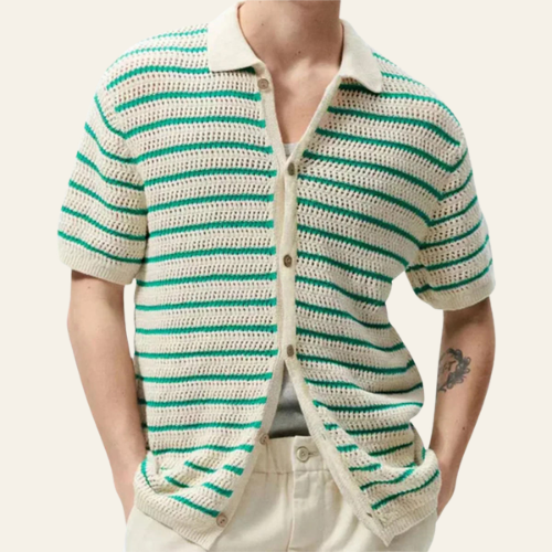 Florent - Herren T-Shirt Baumwolle mit Mesh-Details, Kurzarm, Atmungsaktiv, Freizeit und Sport