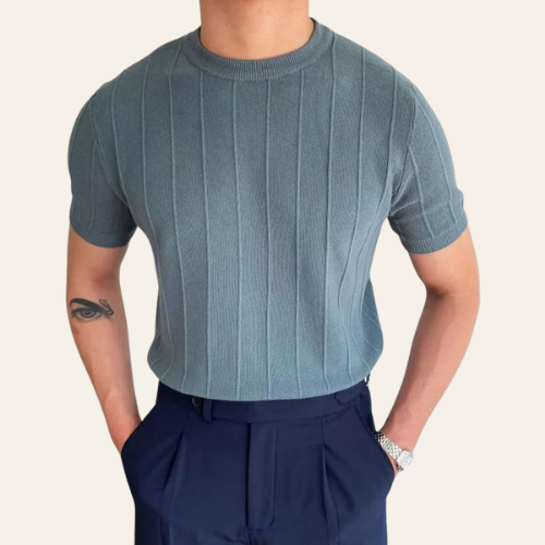 Noé - T-Shirt Rippstruktur Leinen Baumwolle