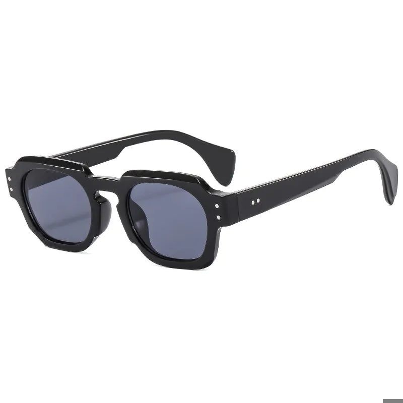 Damen Sonnenbrille Retro Schwarz Grau Kunststoff UV400 1