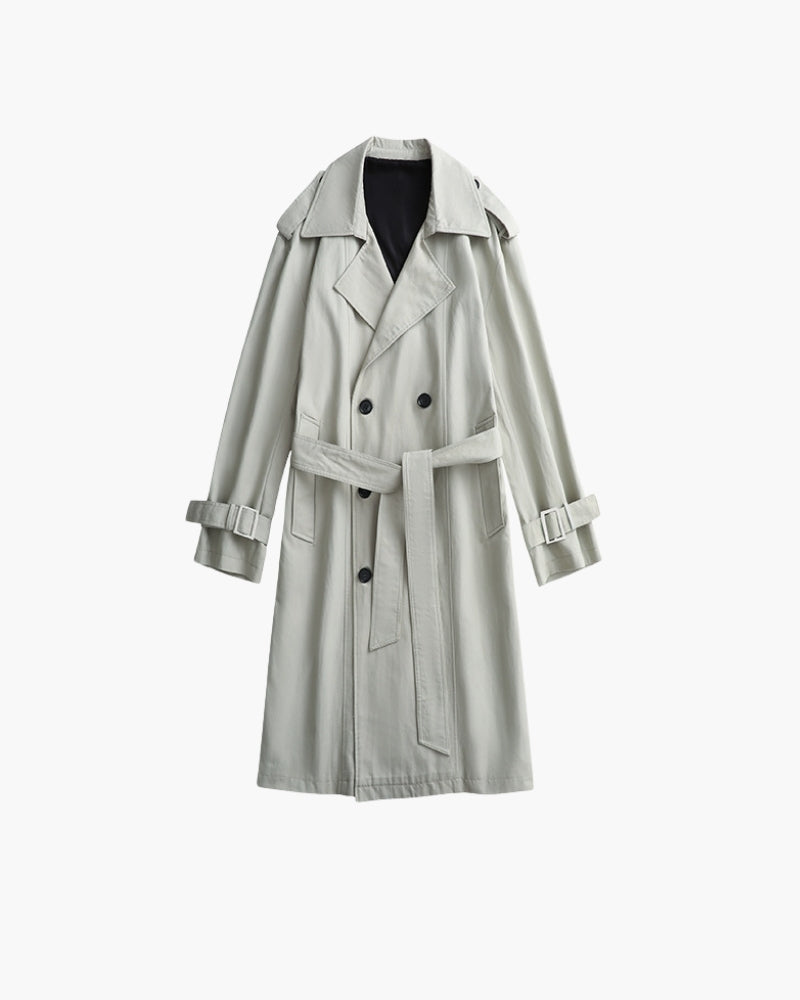 Trenchcoat Beige Klassisch Mit Gürtel