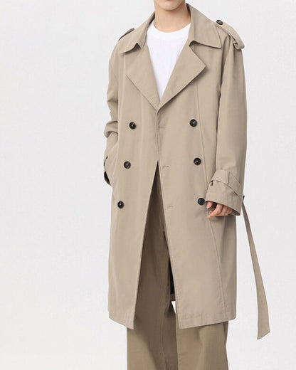 Trenchcoat Beige Klassisch Mit Gürtel